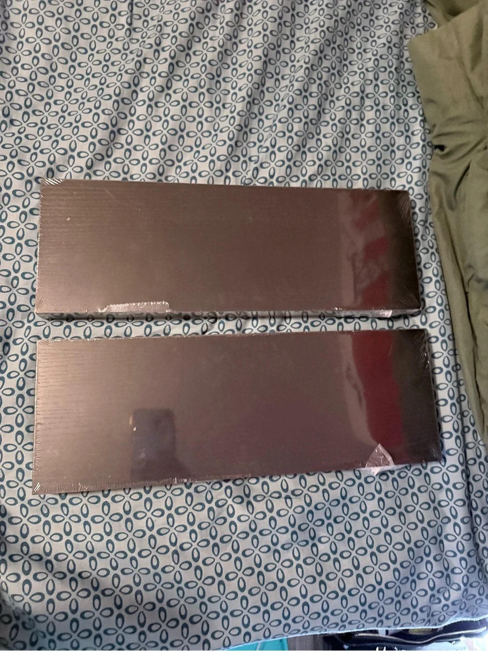2 wood floating shelves